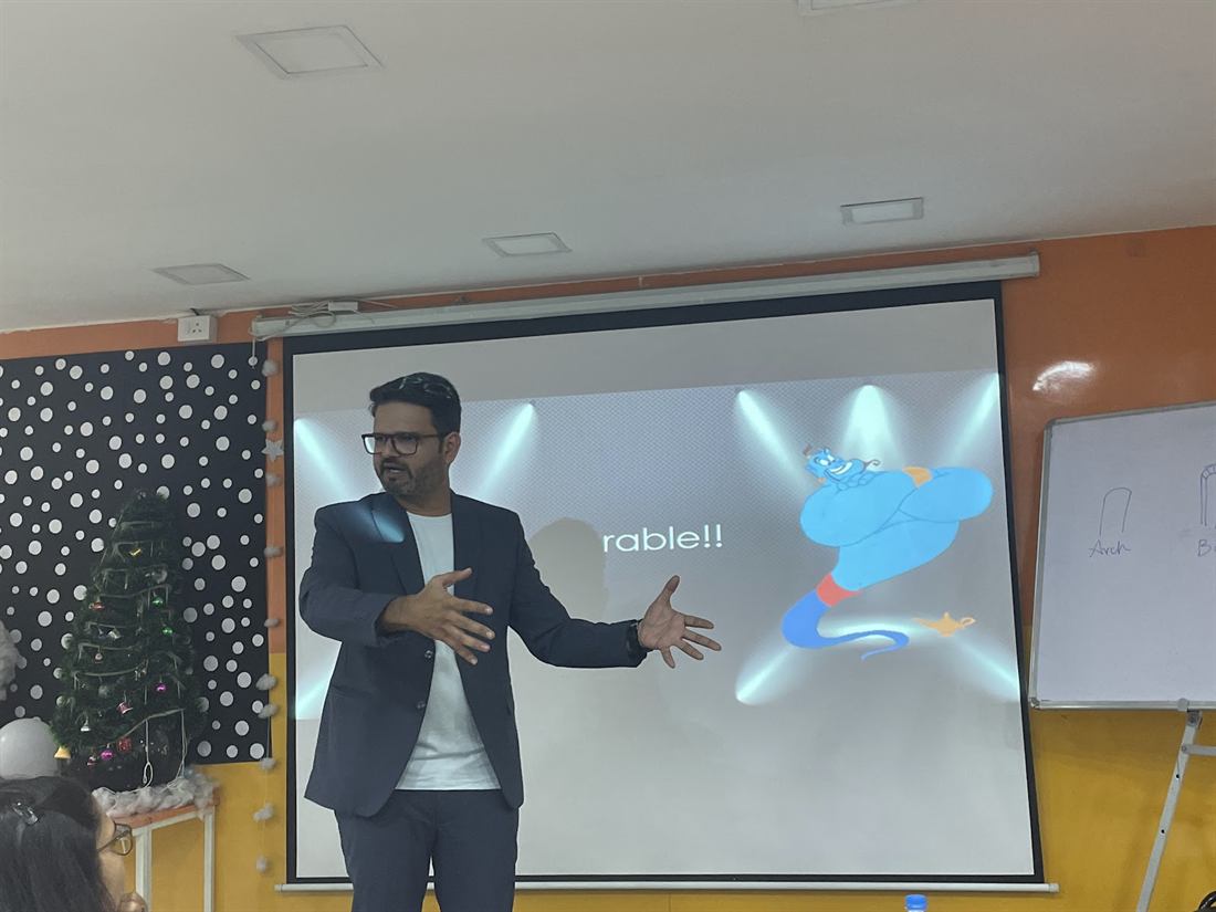 Pankkaj presenting at a corporate seminar