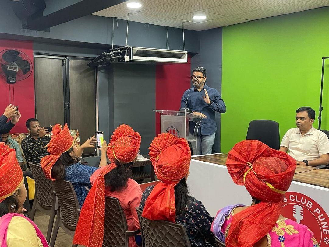 Pankkaj at a women's workshop